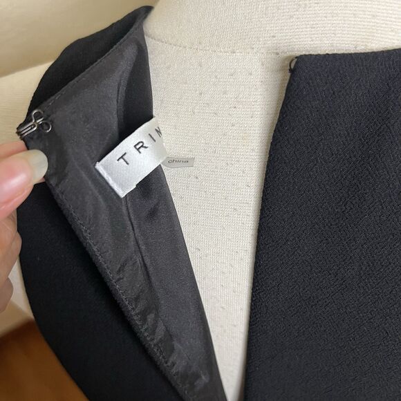 Trina Turk Shift Dress Womens 2 Black Multi Berry Sequin Drop Waist Ruffle Hem - Picture 9 of 9